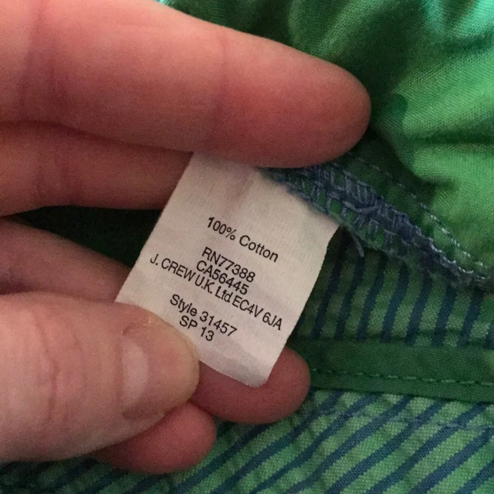 J.Crew size 8 pinstriped preppy cotton seersucker shorts aqua blue mint green